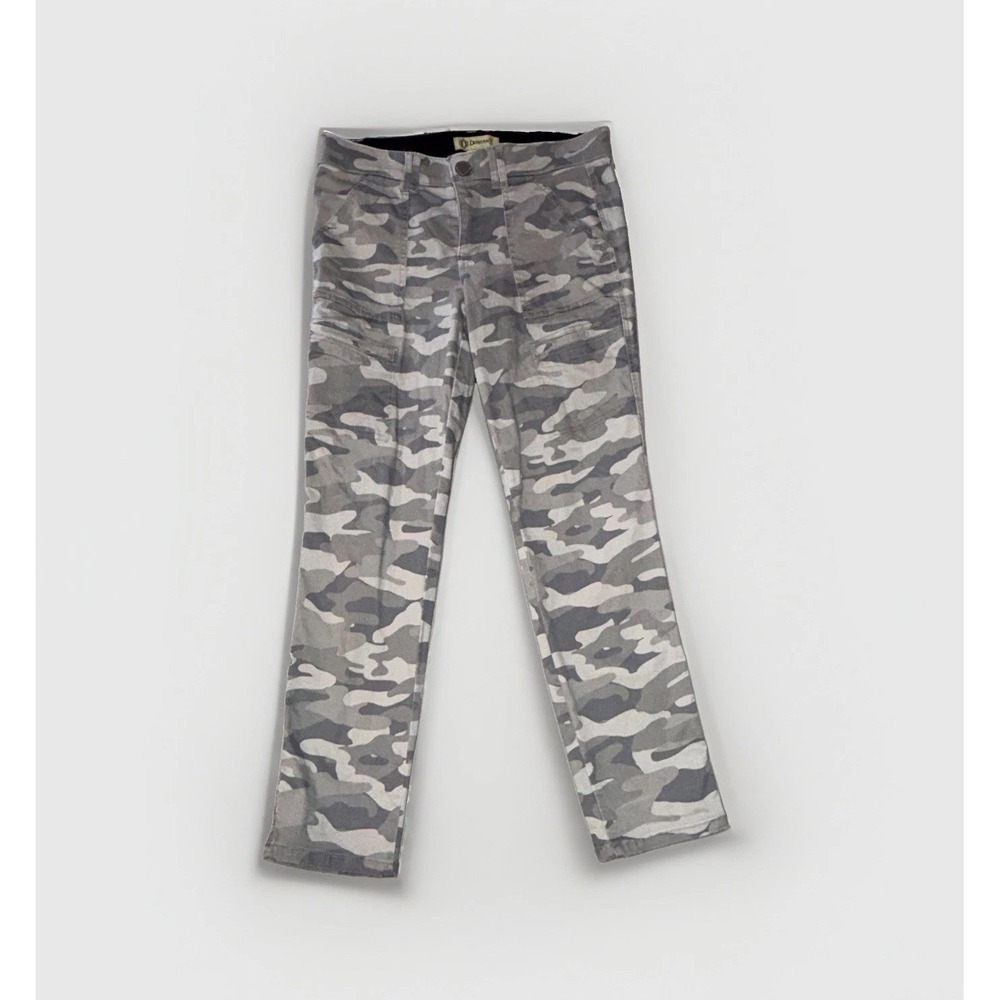 Democracy Ab Technology Pants Women's Size 10 Gray Camo Tapered Slimming 33x28